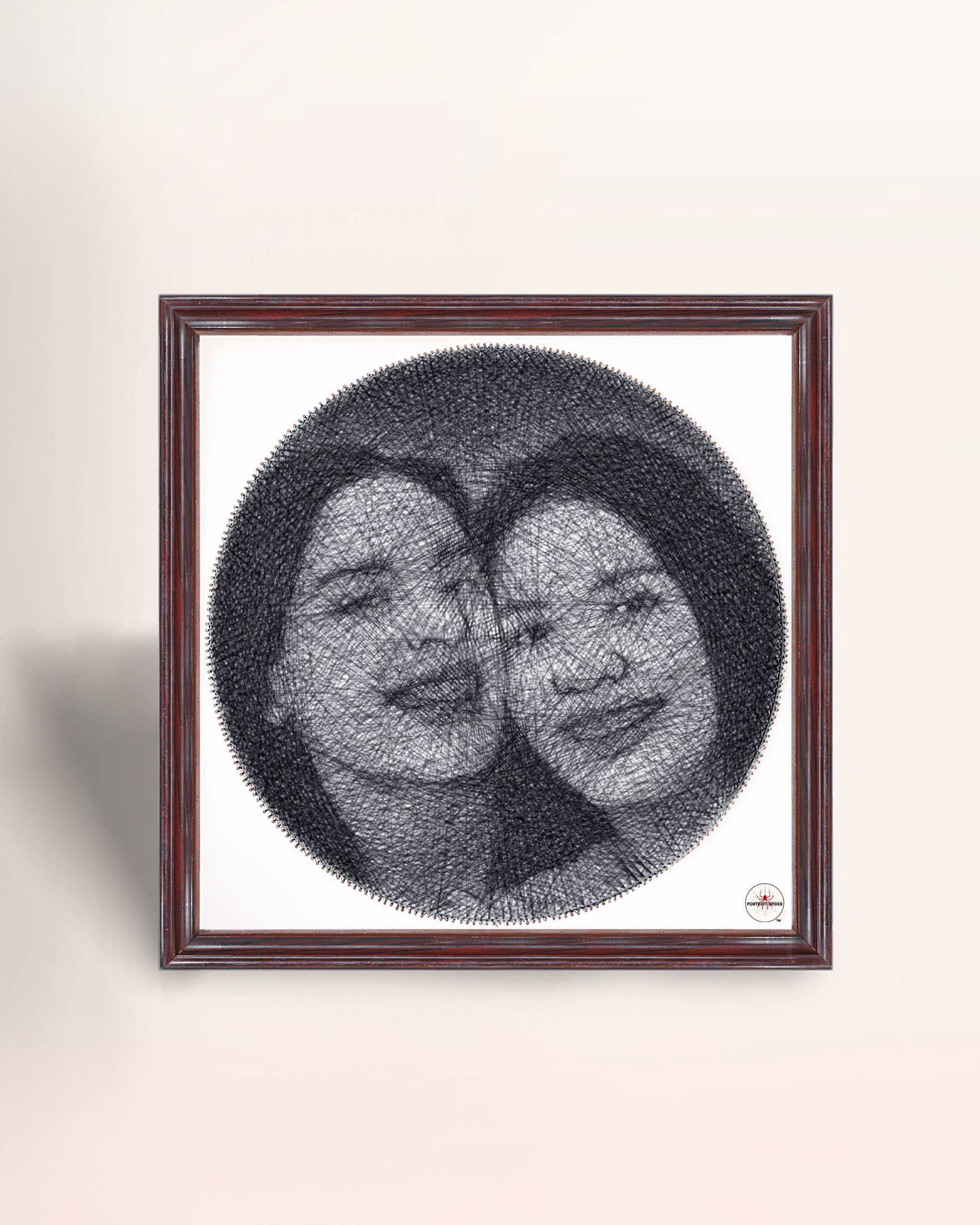 Couple face personalized thread portrait art