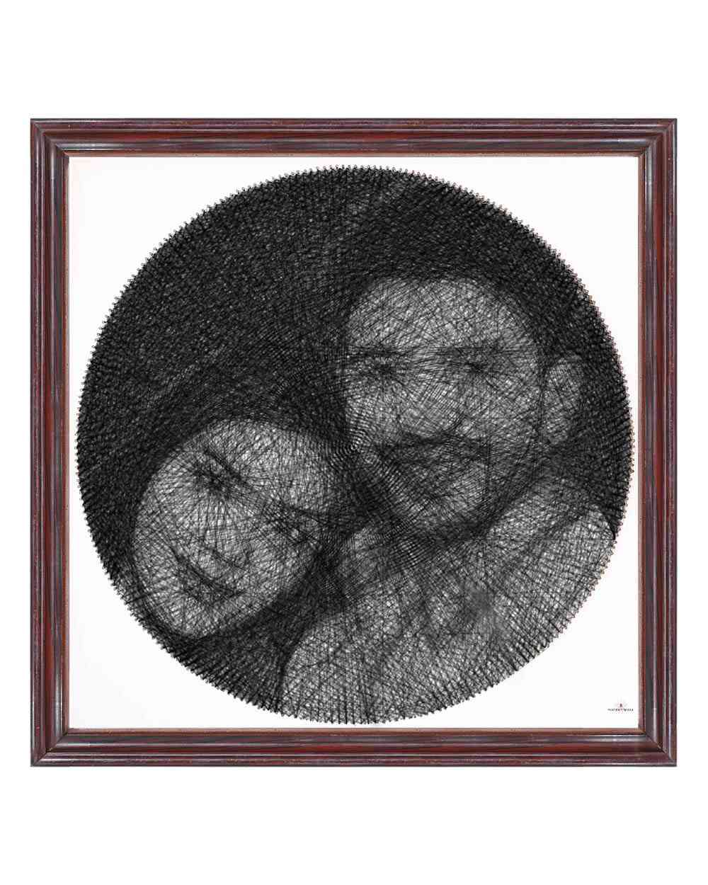 Couple face personalized thread portrait art