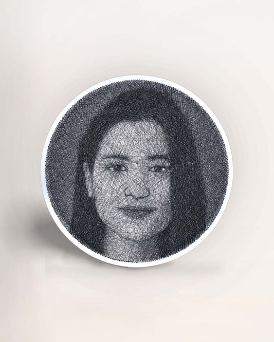 Personalized Thread Portrait Art Round Shape