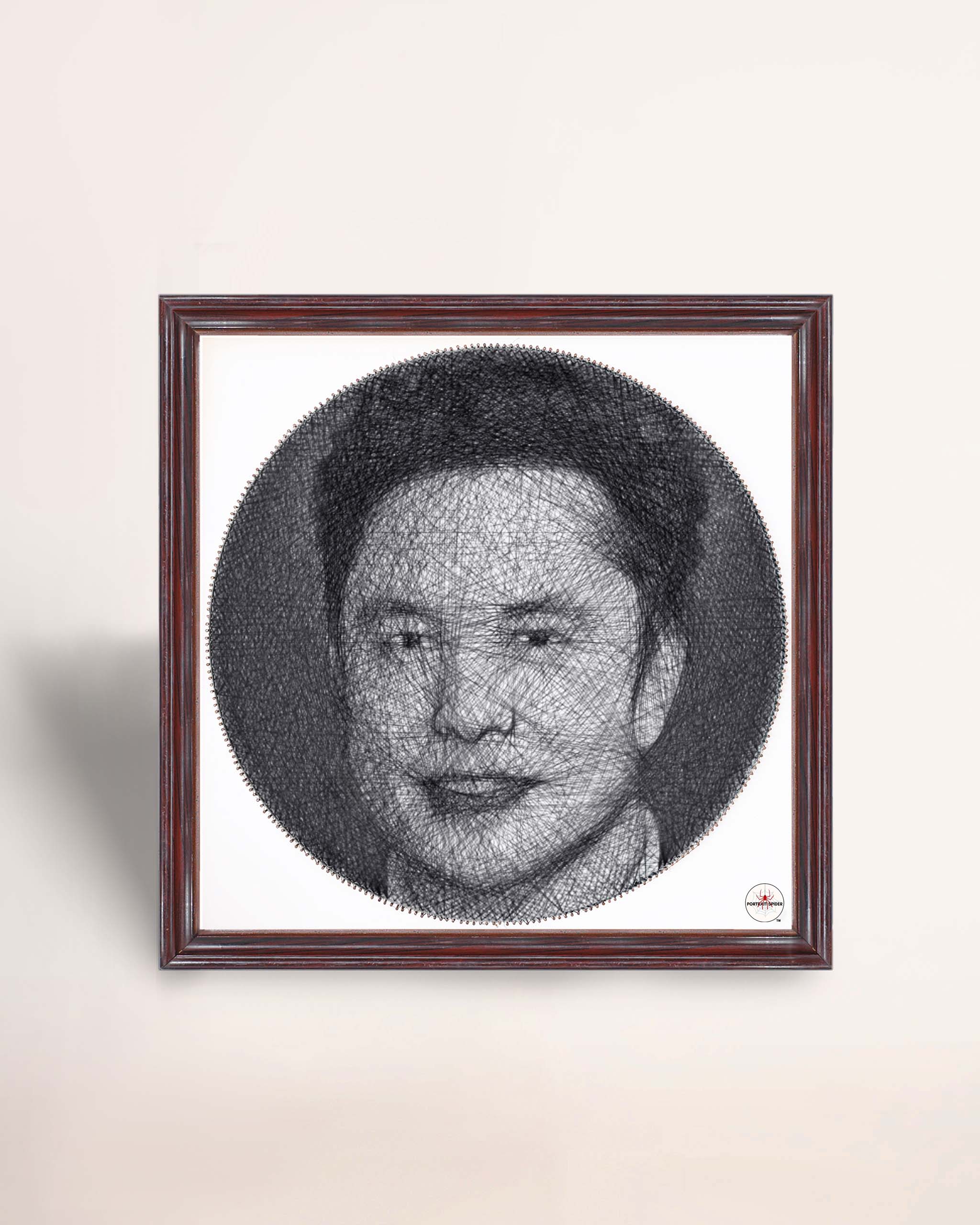 Personalized Thread Portrait Art Framed Square Shape – PortraitSpider