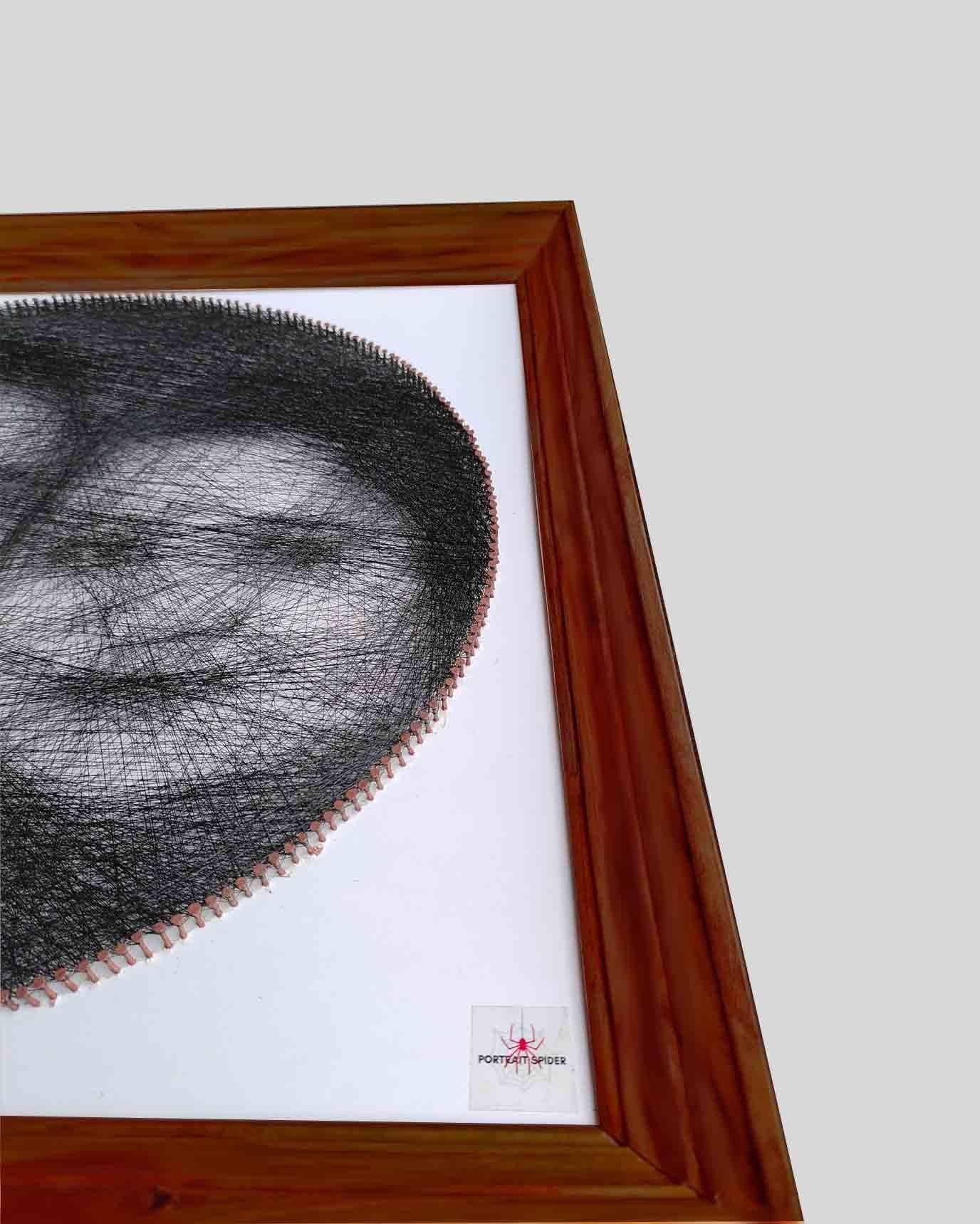 Personalized Thread Portrait Art Framed Square Shape - PortraitSpider